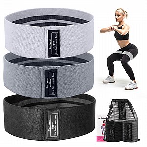 סט 3 גומיות בד איכותיות לעיצוב הישבן והרגליים HIPBANDS PRO סט 3 גומיות בד איכותיות לעיצוב הישבן והרגליים HIPBANDS PRO